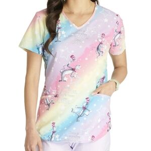 Tooniforms Dr. Seuss Scrub Top - S